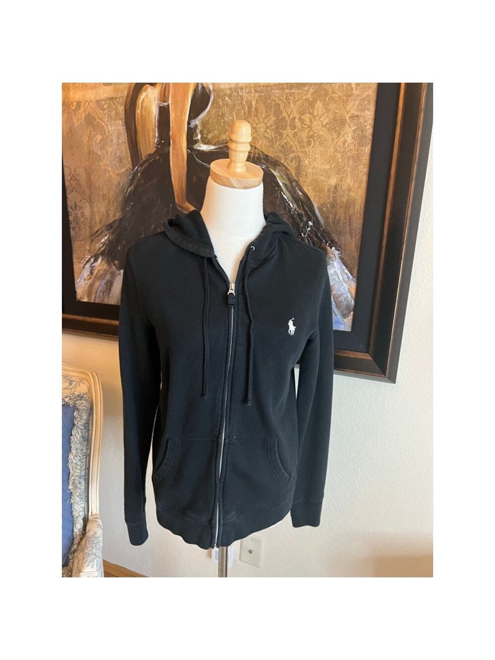 Women's Ralph Lauren Black Full-Zip Hoodie S